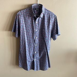 Express short sleeve button down shirt floral print.